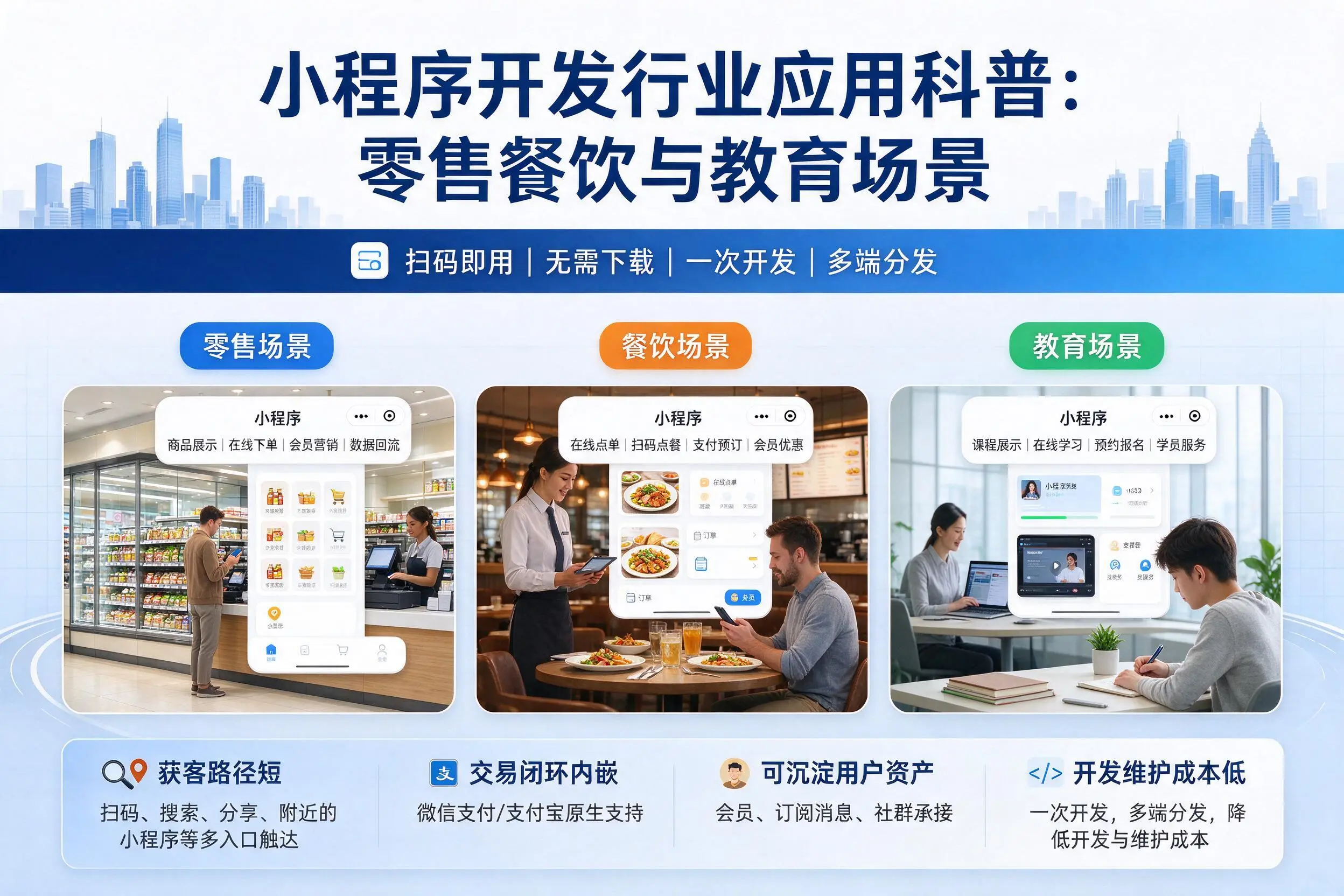 苏州小程序开发行业应用科普:零售餐饮与教育场景