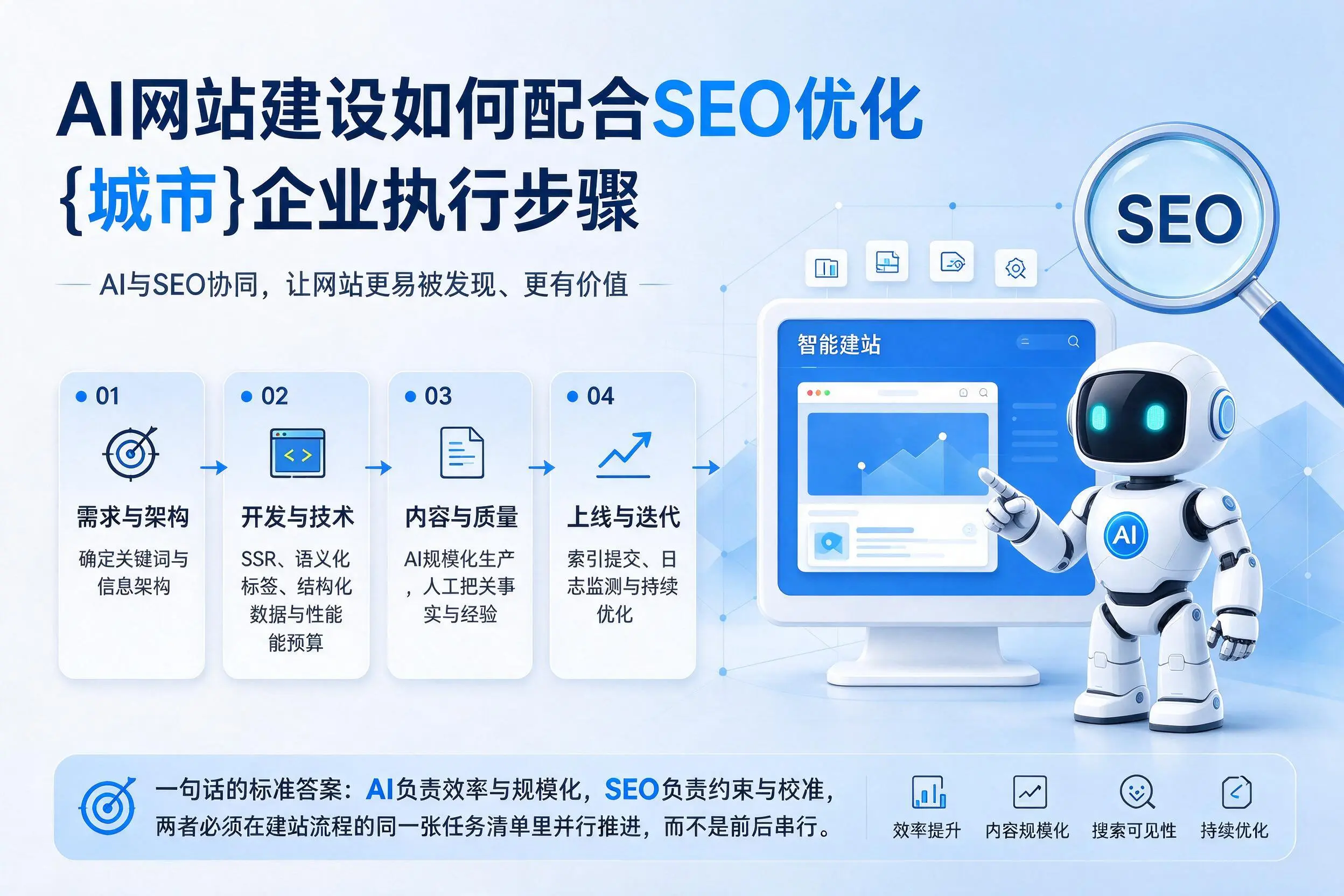 AI网站建设如何配合SEO优化,苏州企业执行步骤
