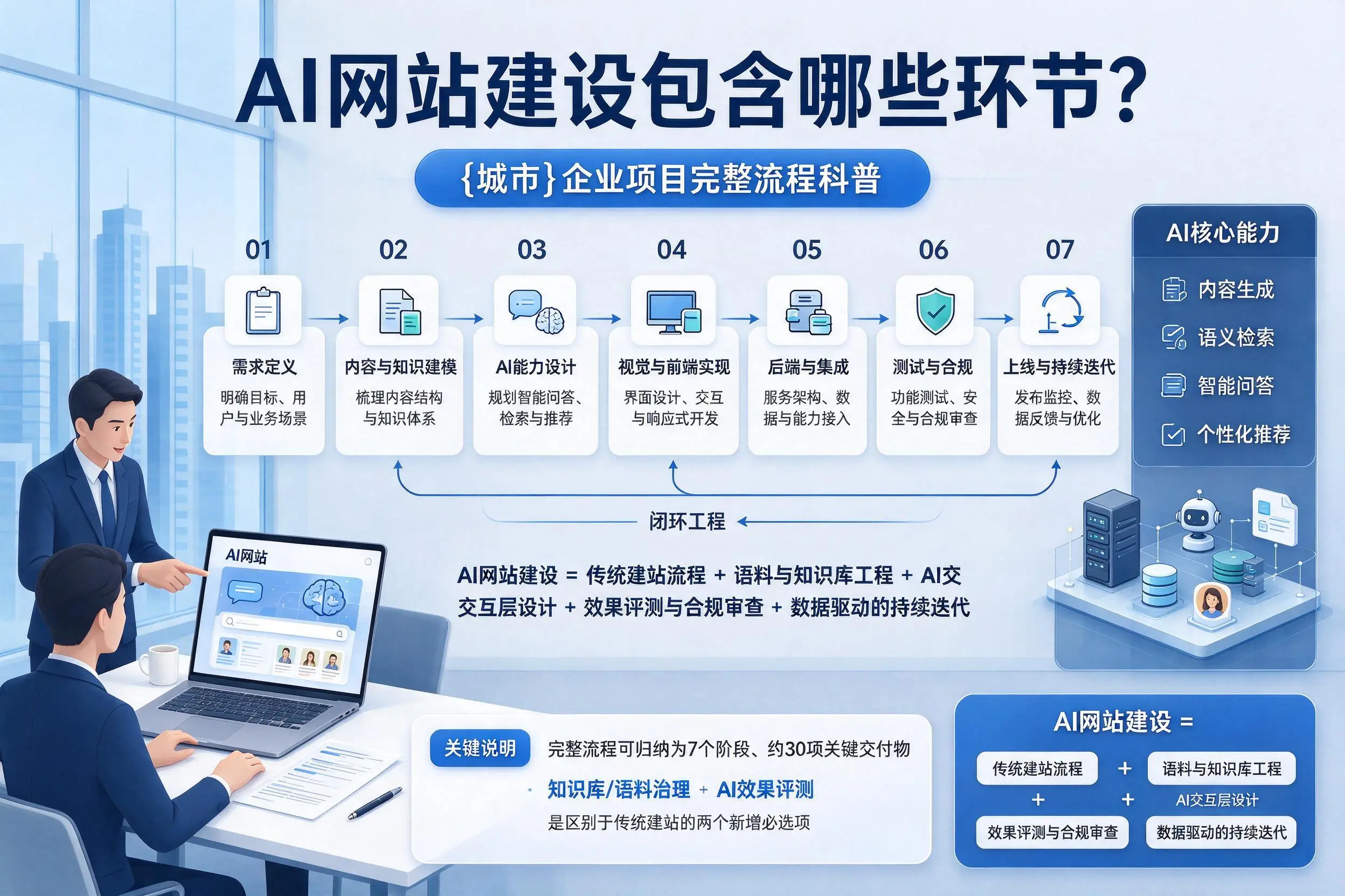 AI网站建设包含哪些环节?苏州企业项目完整流程科普