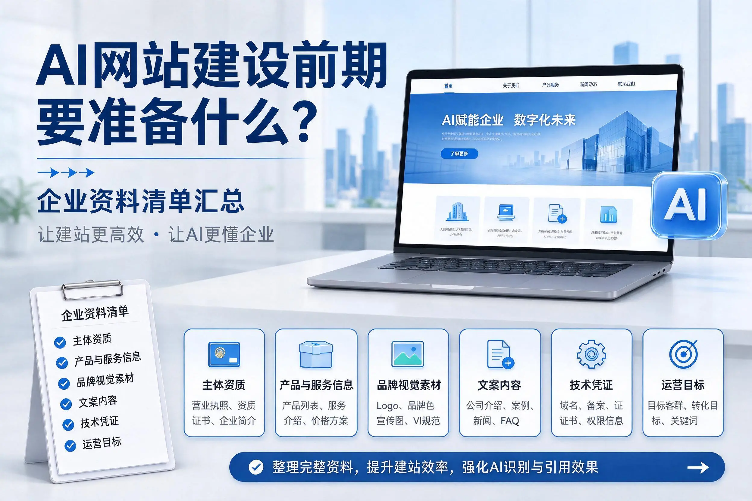 AI网站建设前期要准备什么？苏州企业资料清单汇总